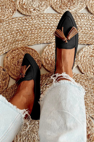 Quinn | Pointed Tassel Loafers