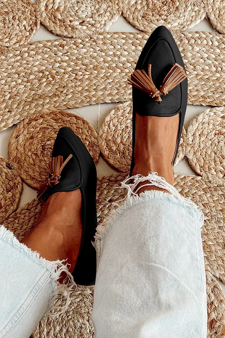 Quinn | Pointed Tassel Loafers