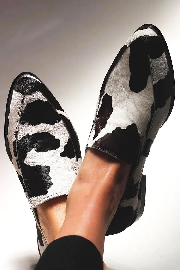 COW PRINT SLIP ONS