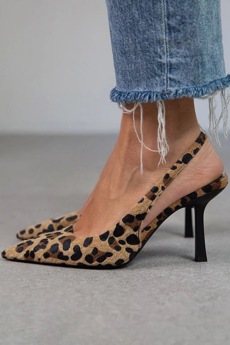 Savannah | Leopard Print Slingback Heels
