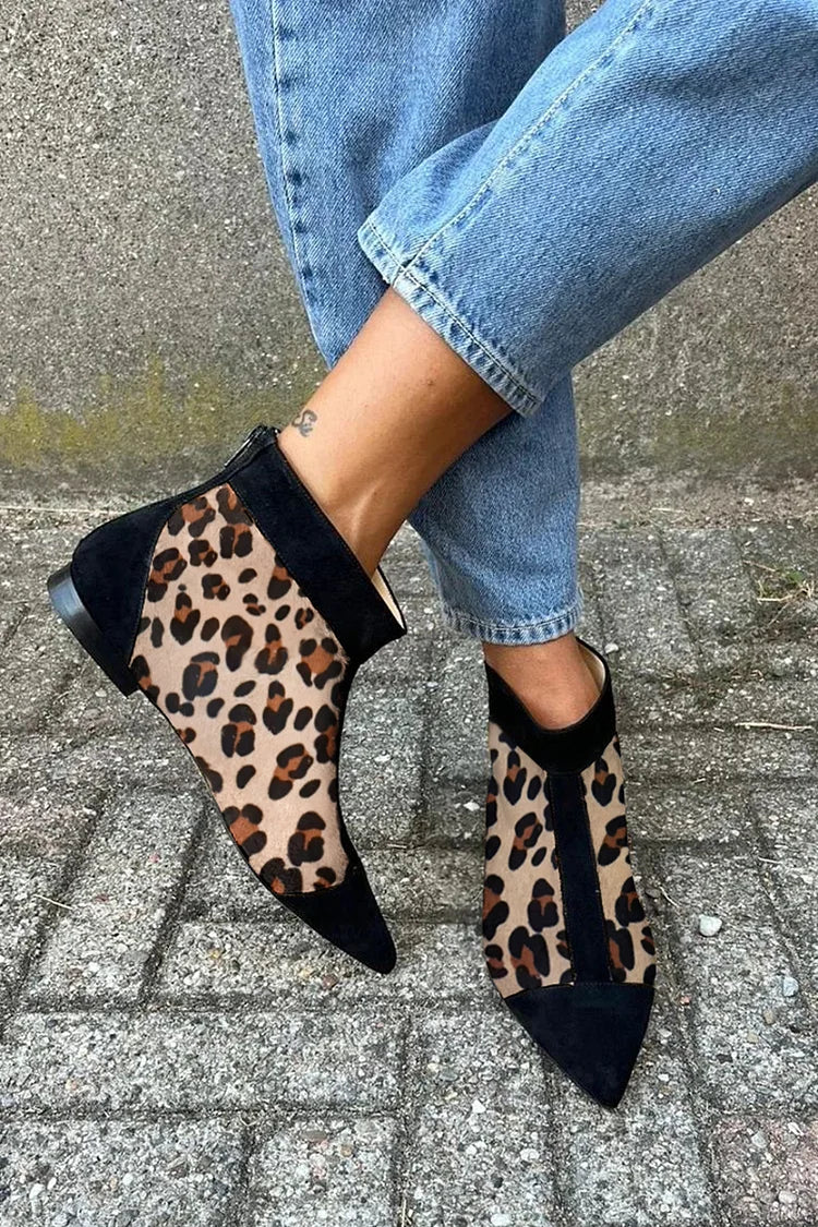 LEOPARD PRINT ANKLE BOOT | POINTED TOE