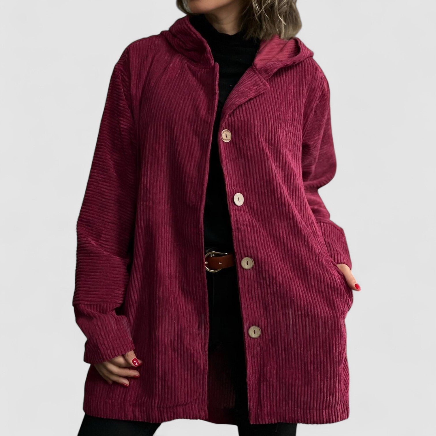 Cordia | Cozy Corduroy Hooded Jacket