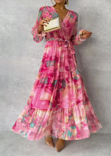 Arabella | Women's Floral Print Long Sleeve Wrap Dress
