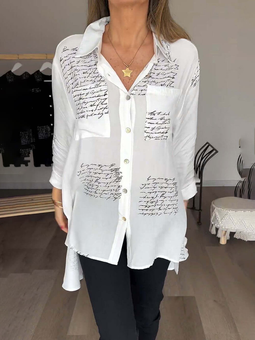 Olivia | Chic Letter Print Top