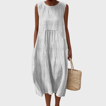 Hanne | Elegant Sleeveless Cotton Dress with Pockets