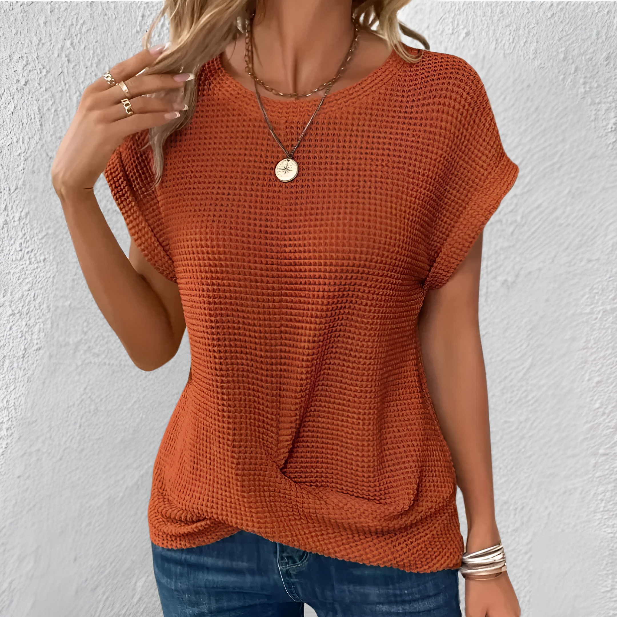 Luna | Flattering Tummy-Control Waffle-Knit Top
