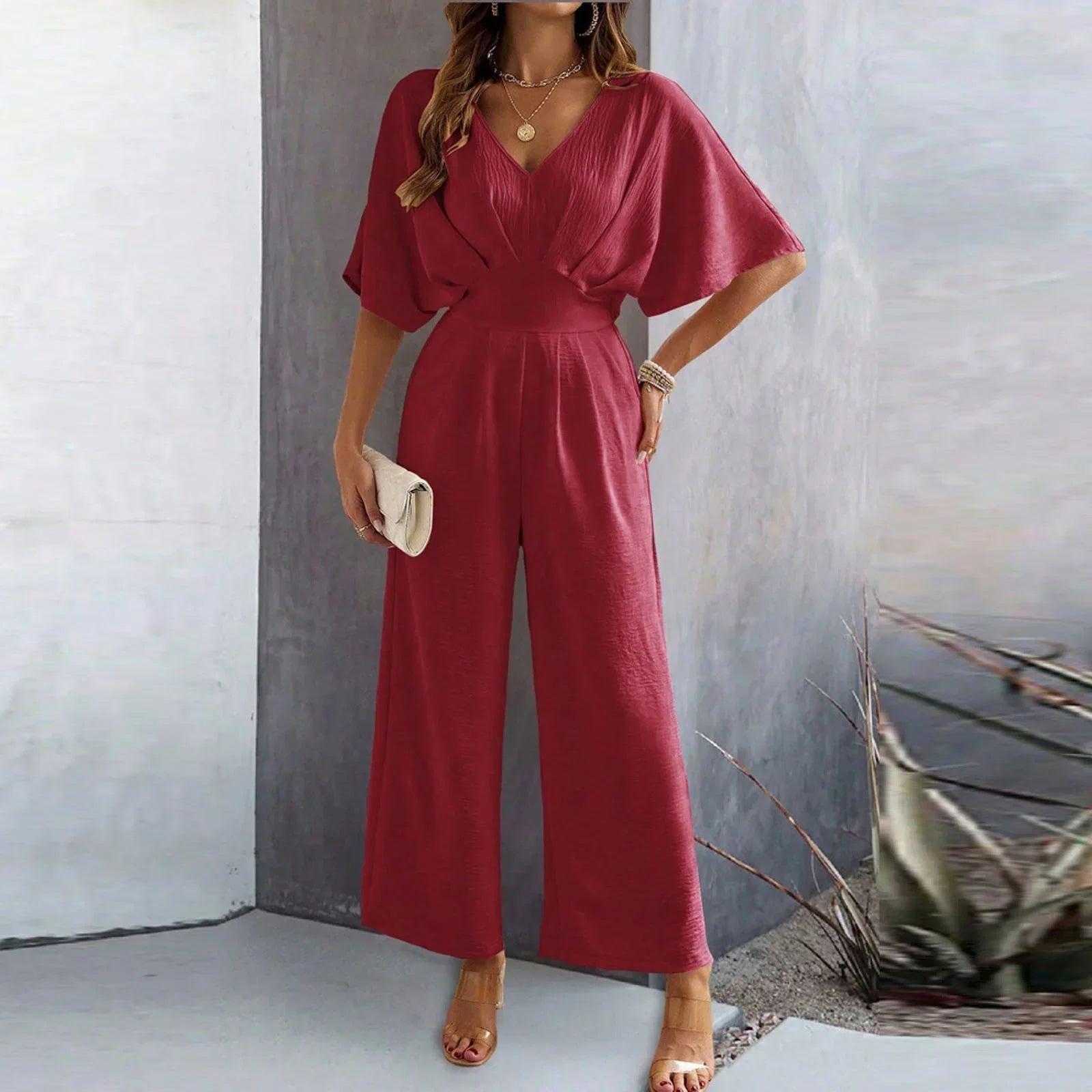 Olivia | Chic V-Neck Jumpsuit