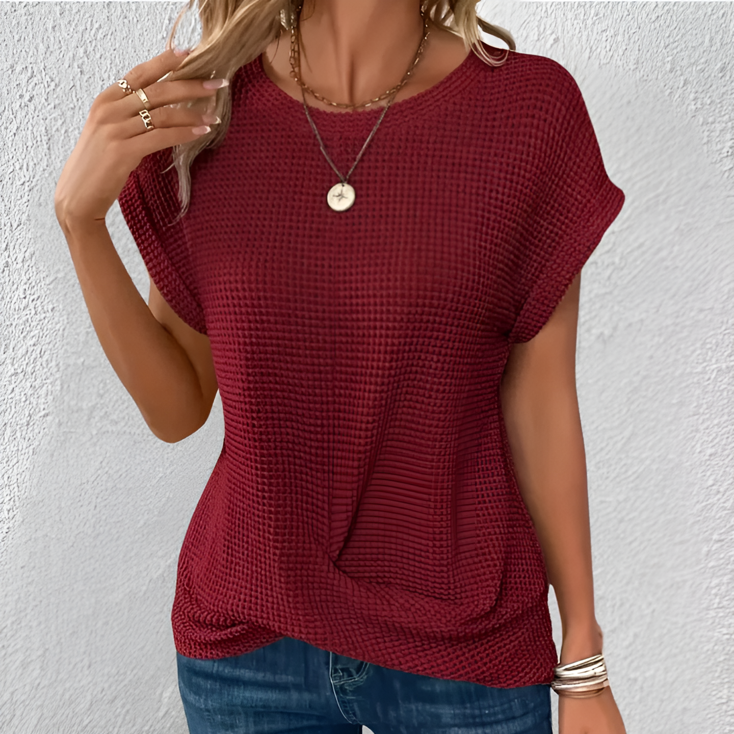 Luna | Flattering Tummy-Control Waffle-Knit Top