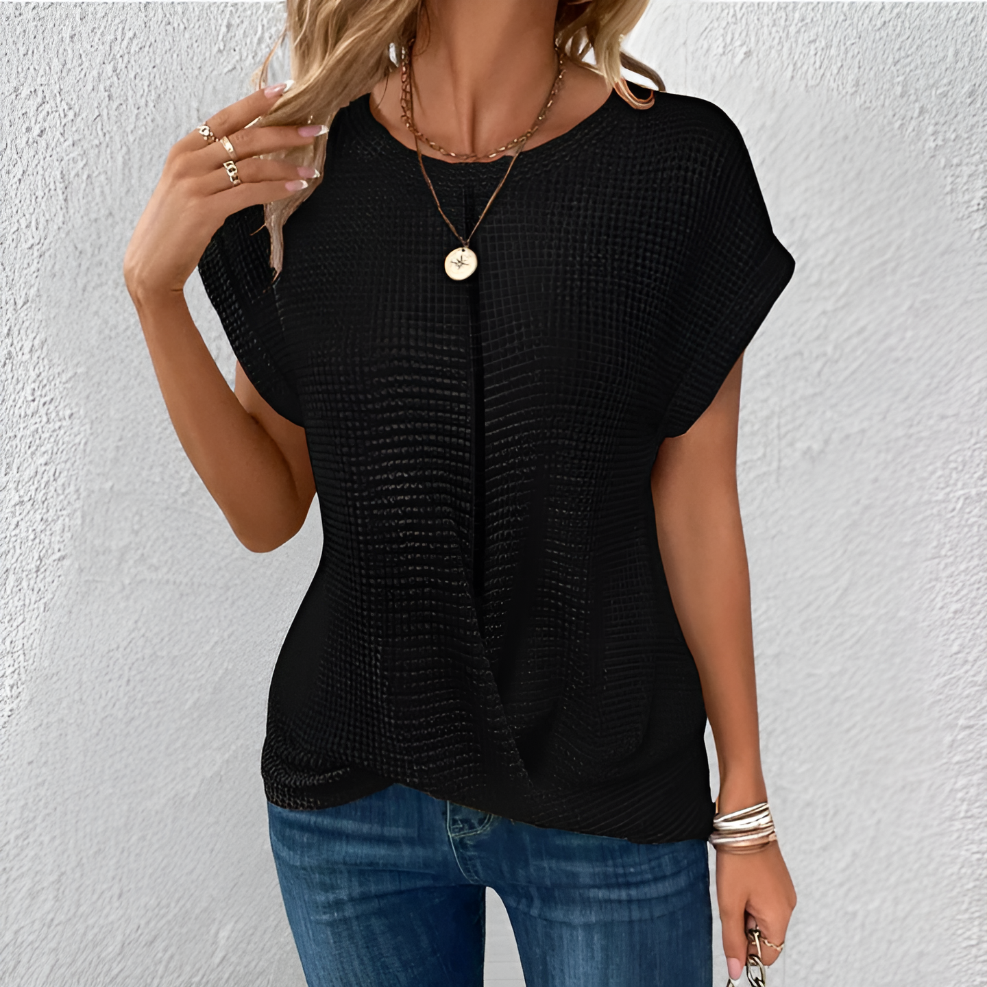 Luna | Flattering Tummy-Control Waffle-Knit Top