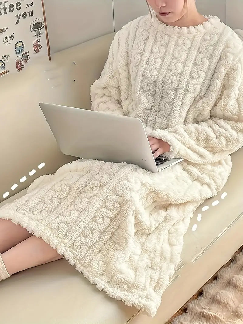 Abigail | Cozy Jacquard Fleece Winter Dress