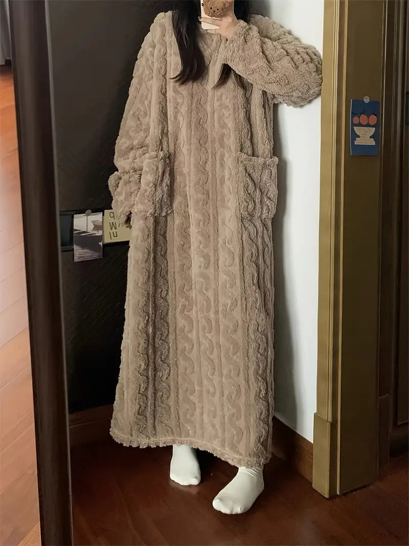 Abigail | Cozy Jacquard Fleece Winter Dress