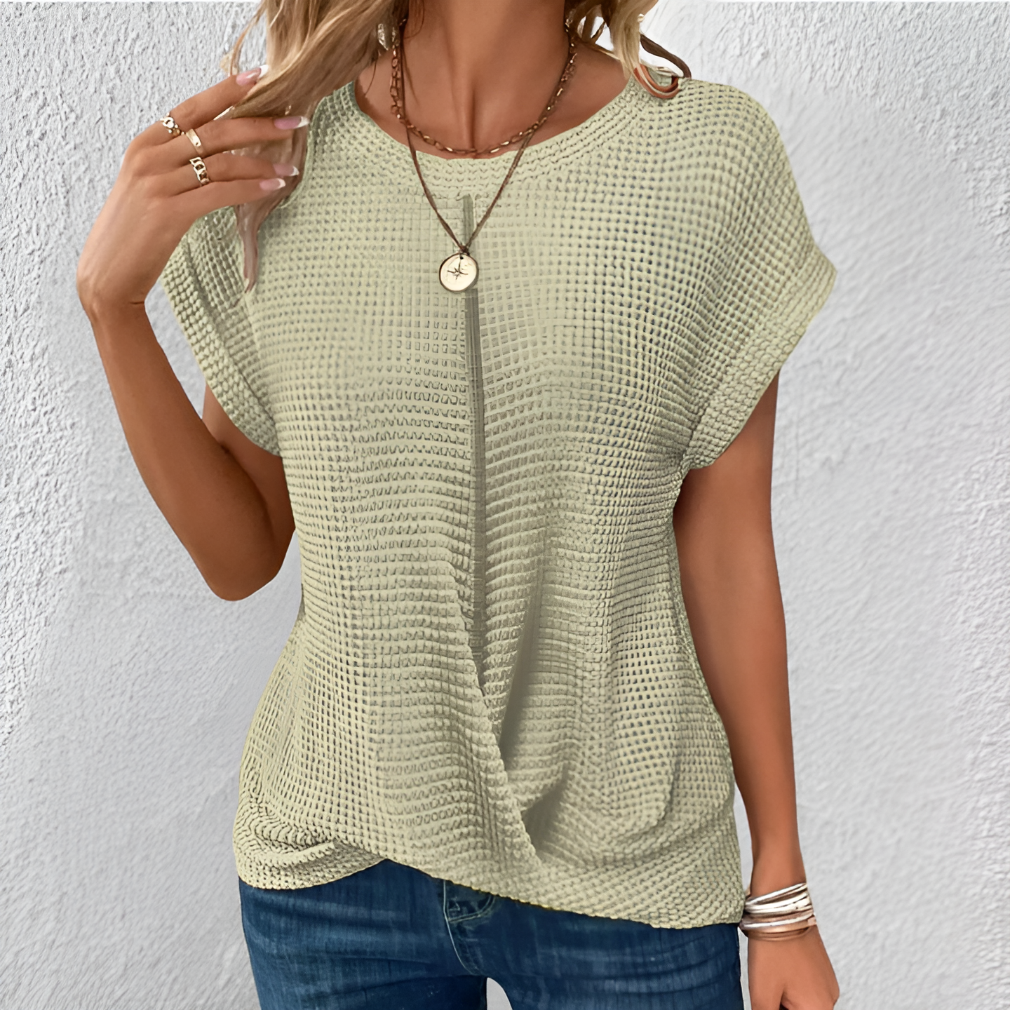 Luna | Flattering Tummy-Control Waffle-Knit Top