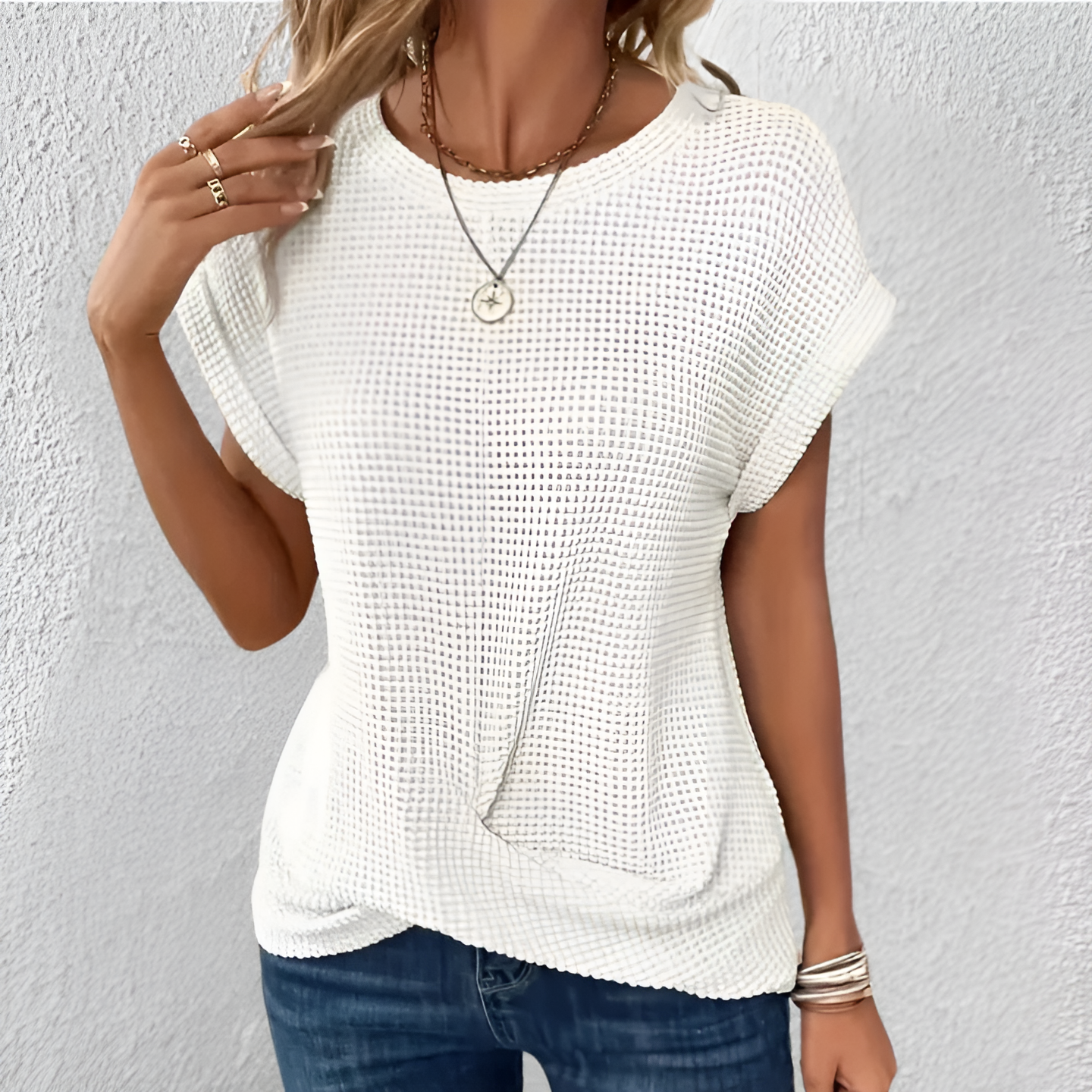Luna | Flattering Tummy-Control Waffle-Knit Top