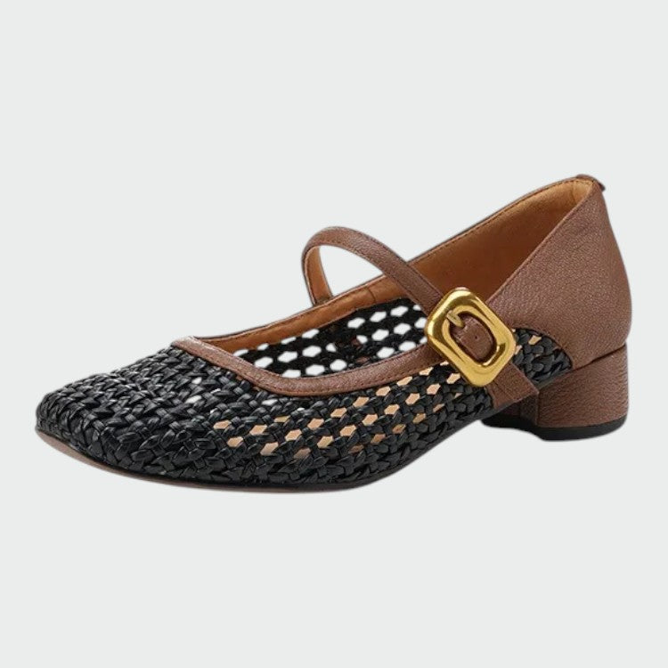 Olivia - Woven Buckle Mary Jane Shoes