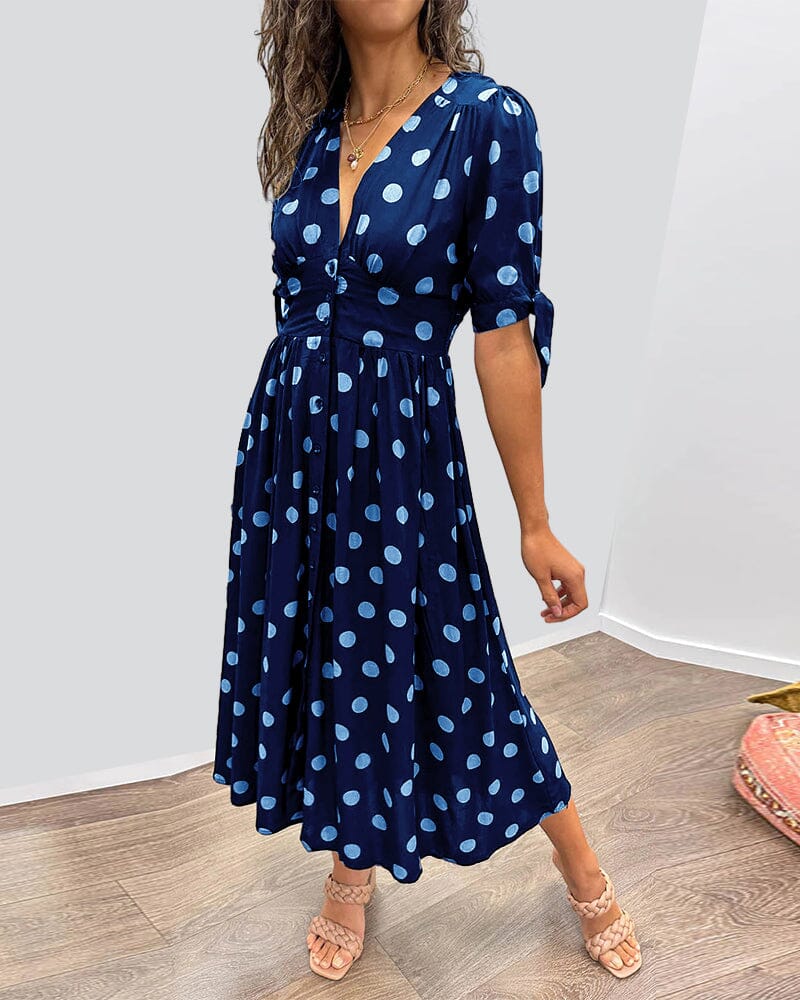 Aubrey | V-Neck Polka Dot Dress