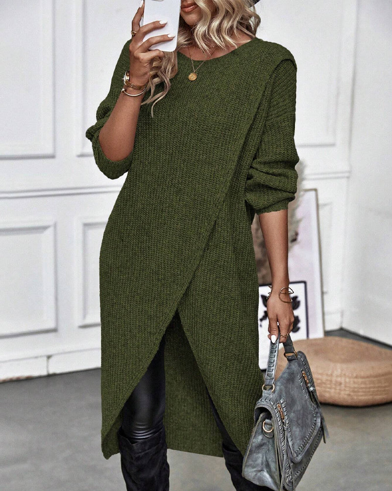 Addison | Cozy Asymmetrical Sweater Dress