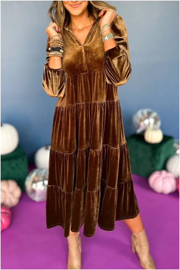 Aubrey | Cozy V-Neck Velvet Dress