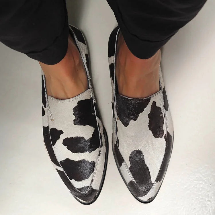 COW PRINT SLIP ONS