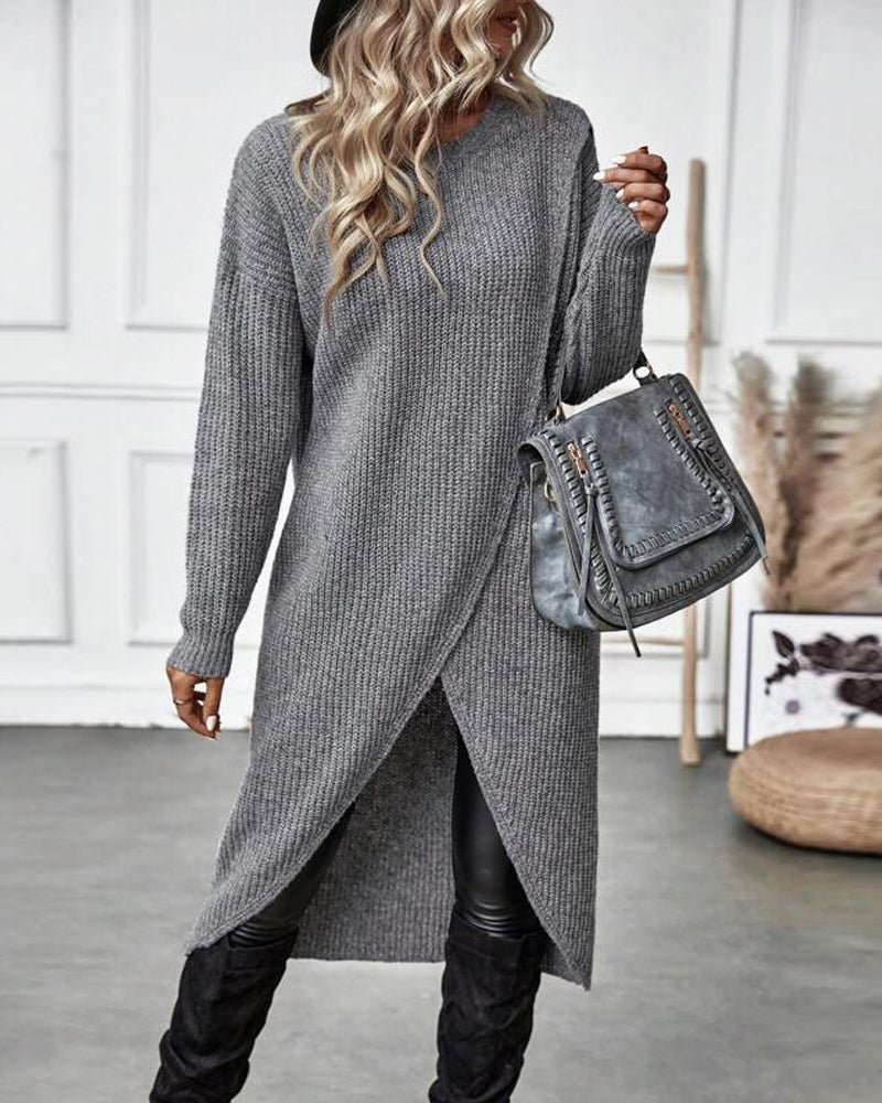 Addison | Cozy Asymmetrical Sweater Dress