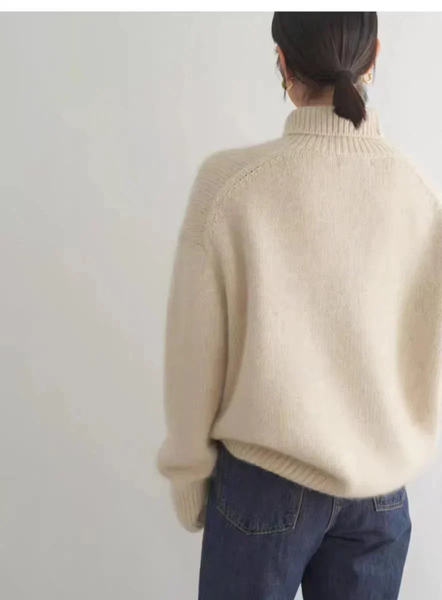 Kayla | High Collar Loose Knitted Sweater
