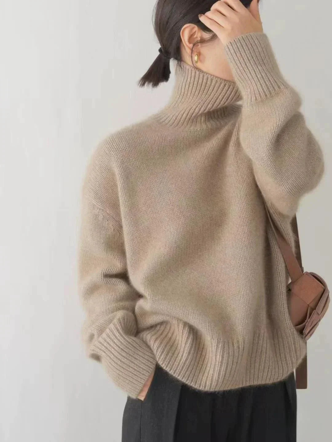 Kayla | High Collar Loose Knitted Sweater