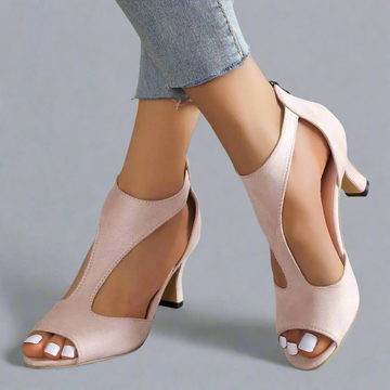 CUTOUT PEEP TOE HEELS |