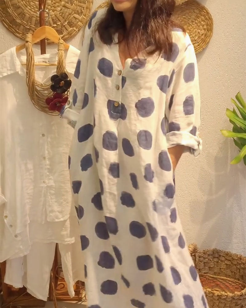 Alyssa | Polka Dot Long Sleeve Dress