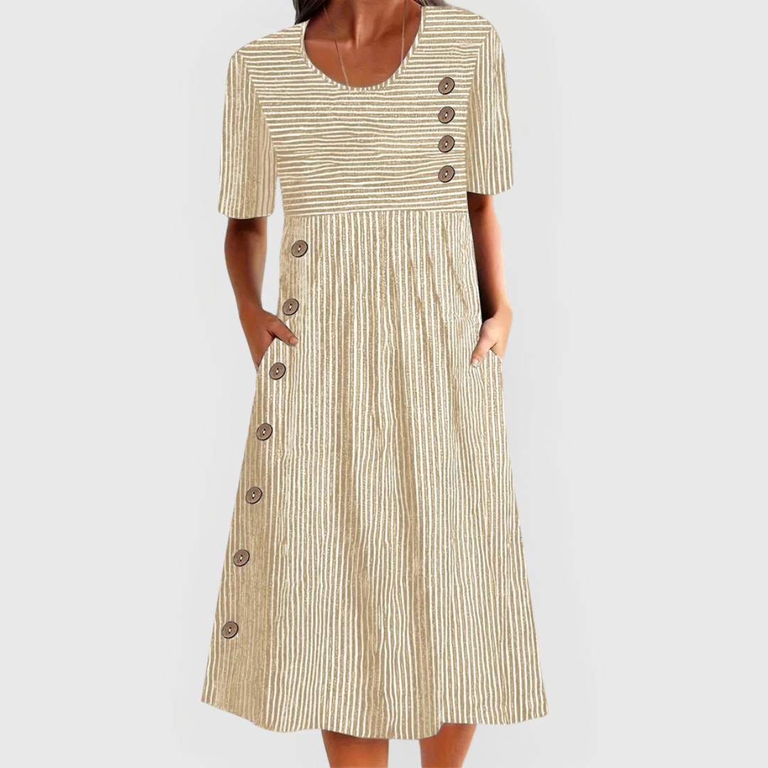 Wanda Striped Midi Dress