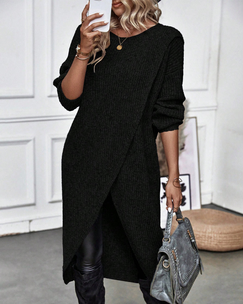 Addison | Cozy Asymmetrical Sweater Dress