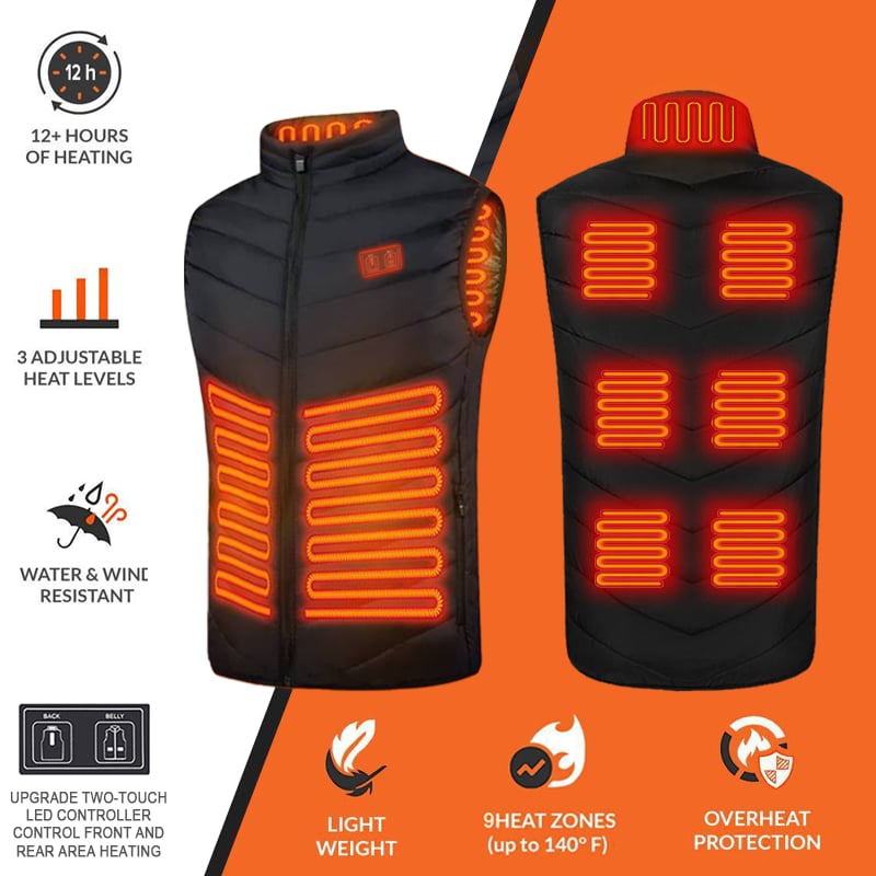 Layla | Enhanced Two-Touch Heated Vest with 15 Heat Zones and LED Controller