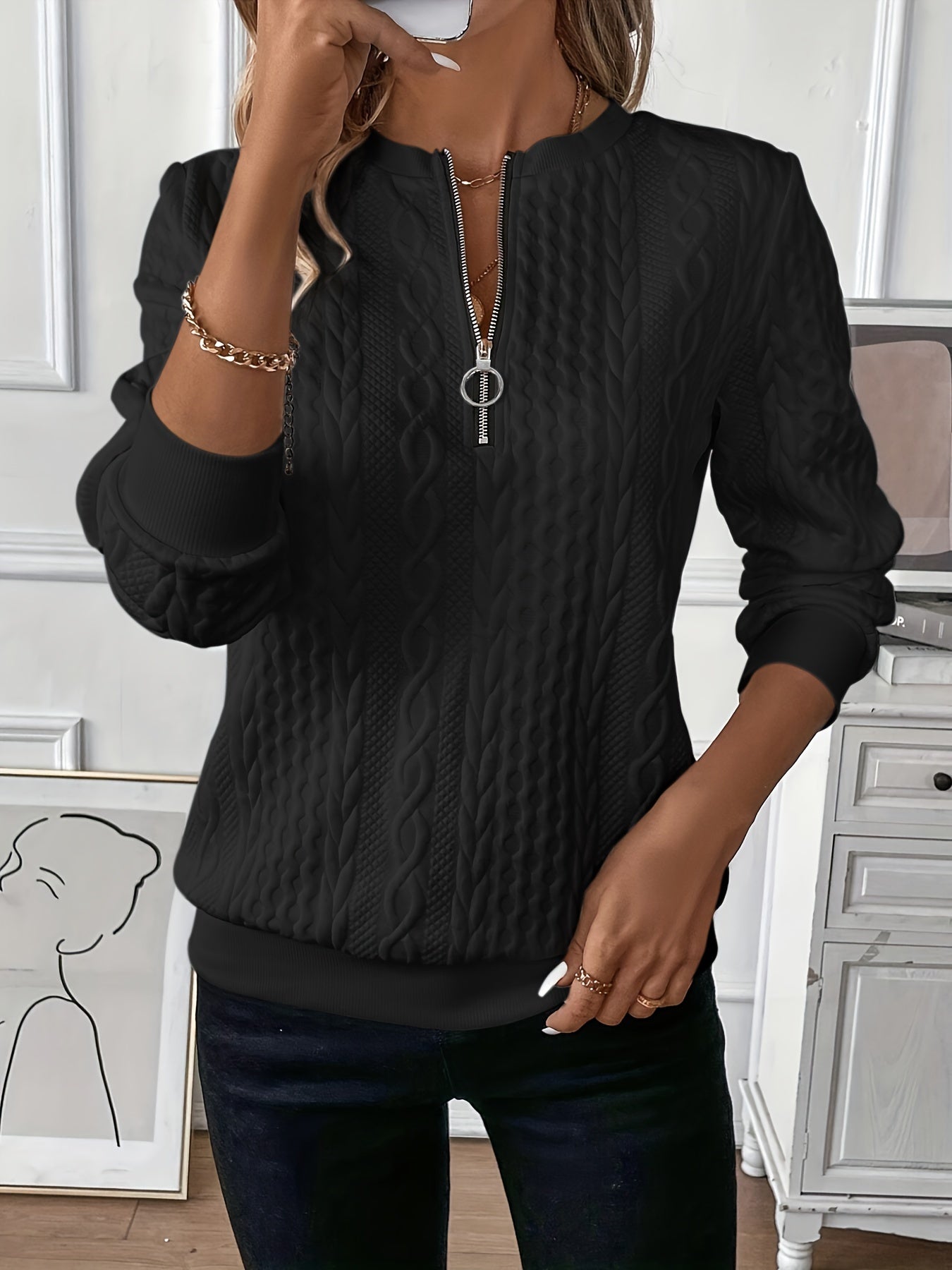 Chic Kimberly Sweater | Trendy Zipper Detail