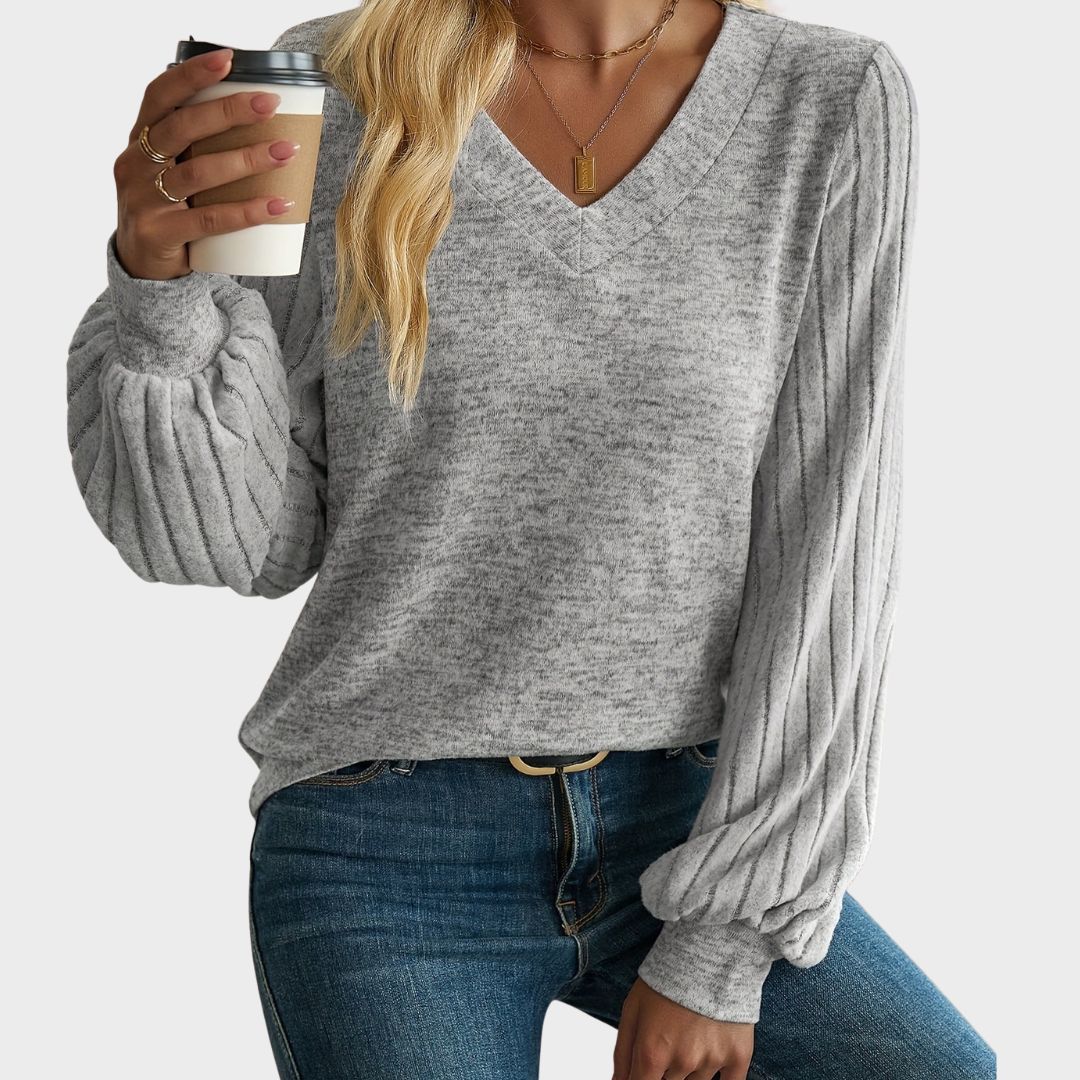 Hayden Lea™ | Elegant Lantern Sleeve Sweater