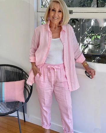 Scarlett | Cozy Long Sleeve Blouse and Pants Ensemble