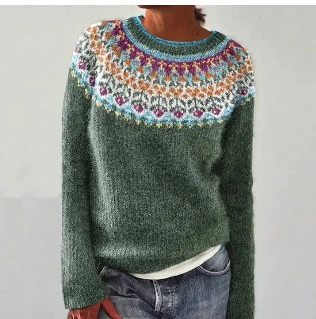 Lexi | Retro Nordic Pattern Fall Sweater
