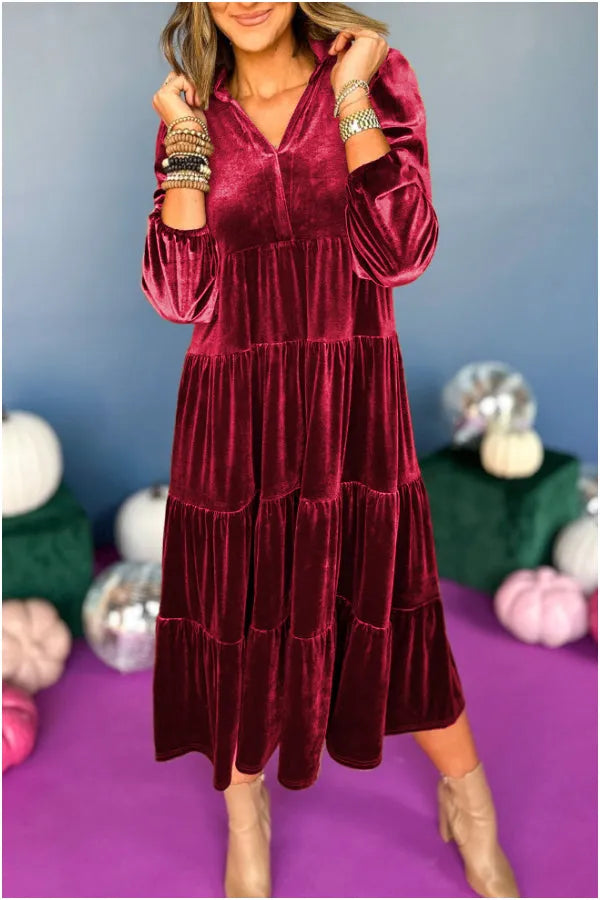 Aubrey | Cozy V-Neck Velvet Dress