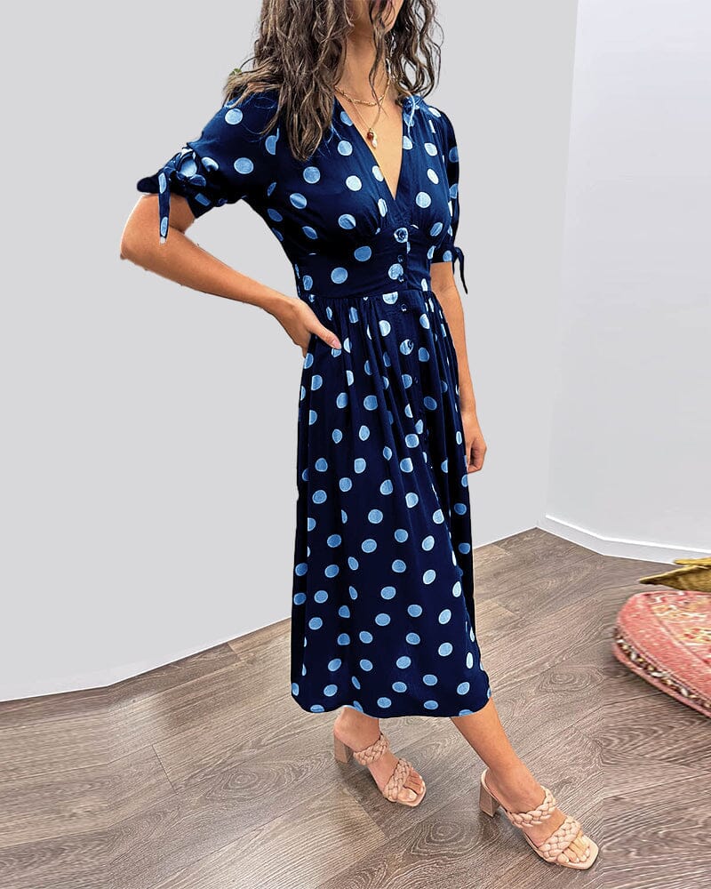 Aubrey | V-Neck Polka Dot Dress