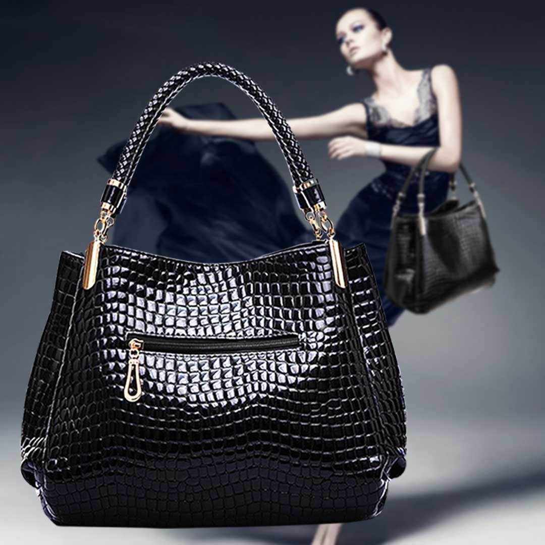 Isabella Timeless Chic | Sleek Croc-Pattern Handbag