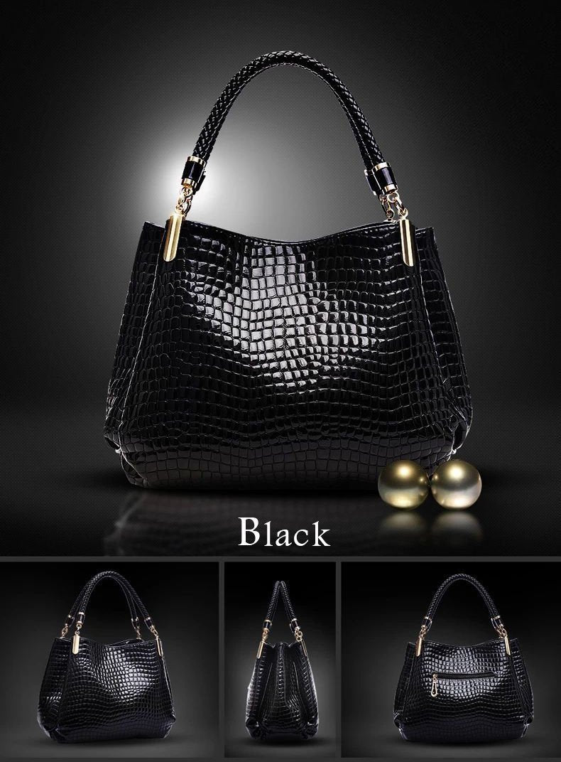 Isabella Timeless Chic | Sleek Croc-Pattern Handbag