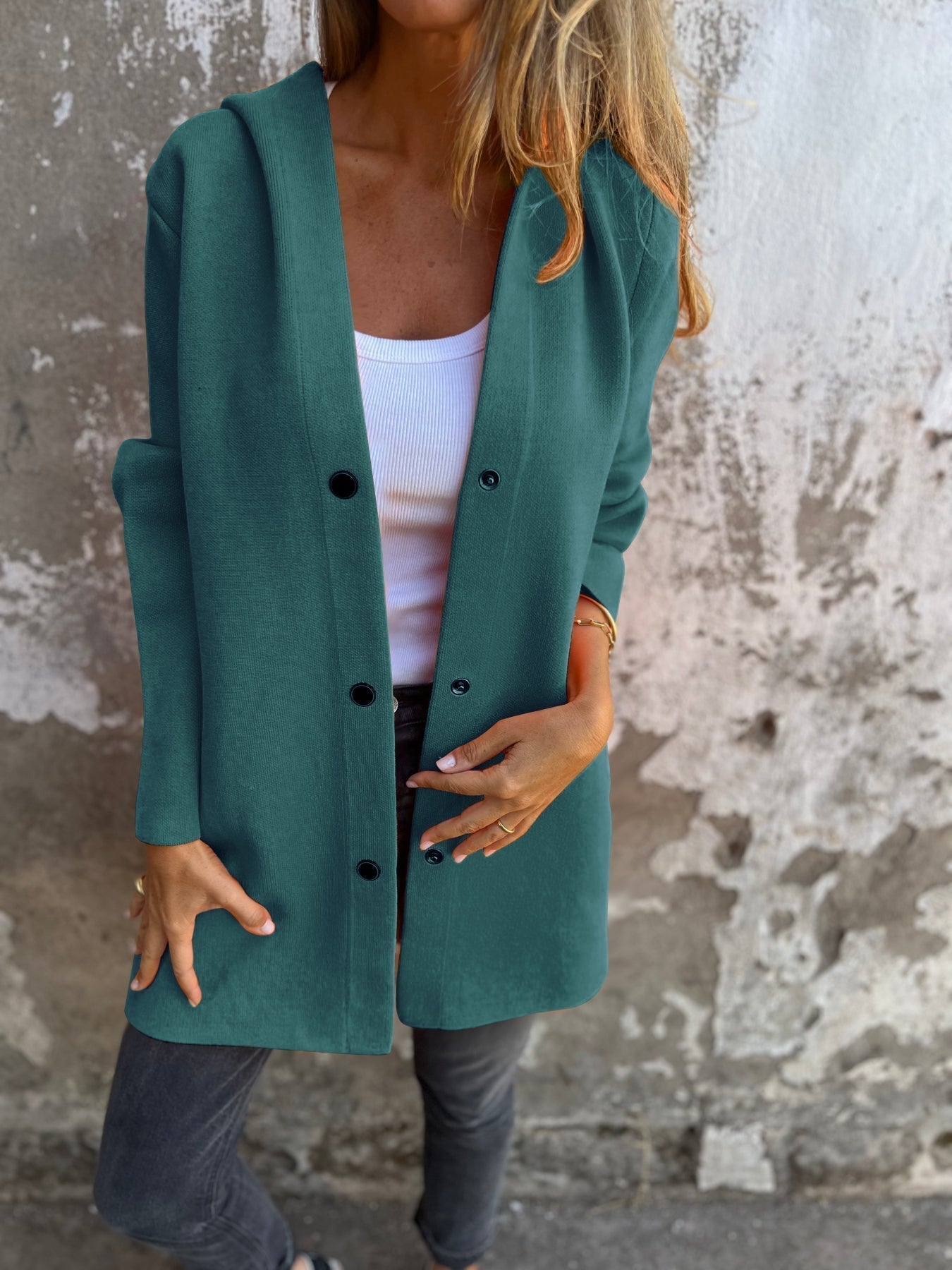 Valerie | Casual Hooded Jacket with Single Button