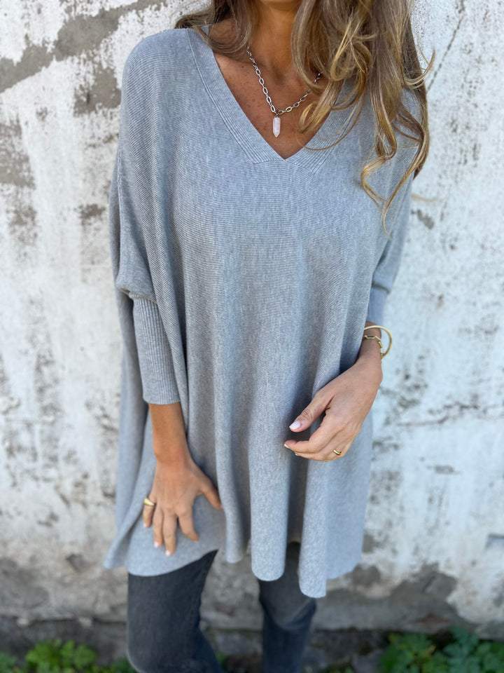 Emily | Cozy V-Neck Long Sleeve Knit Sweater