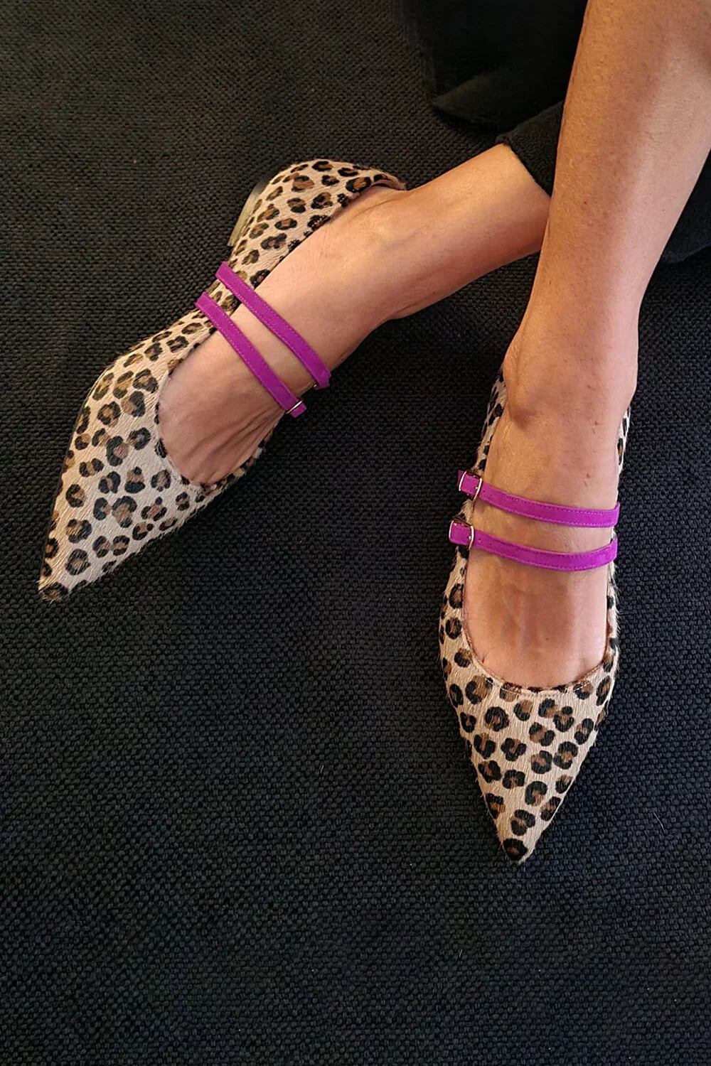 Camila | Leopard-Print Strap Flats