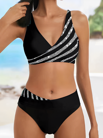 Charlotte | Striking Striped Bikini Set