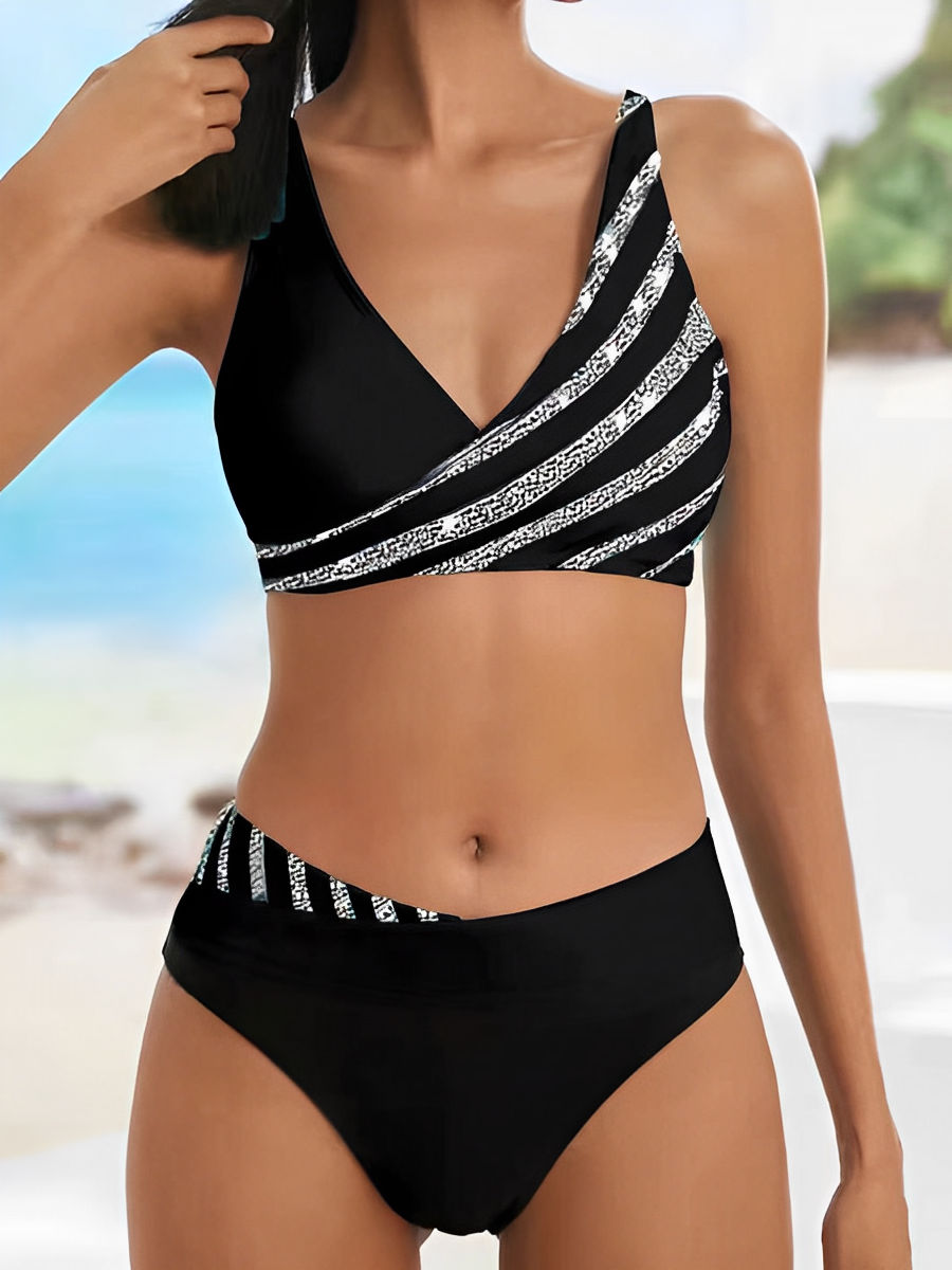 Charlotte | Striking Striped Bikini Set