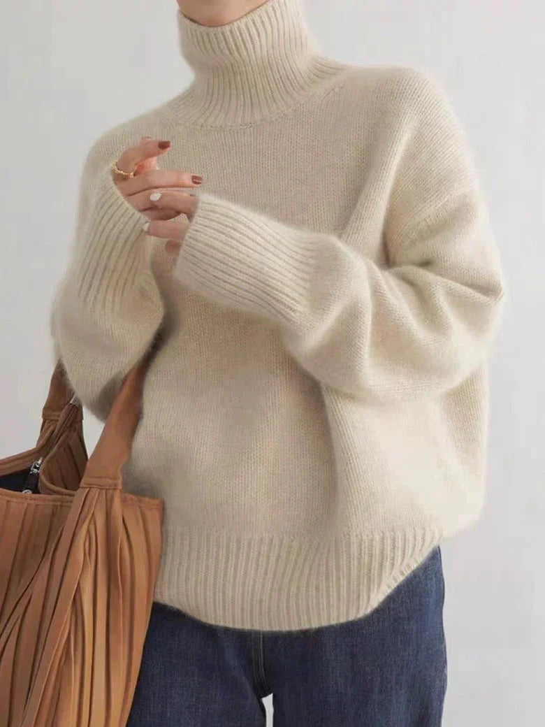 Kayla | High Collar Loose Knitted Sweater