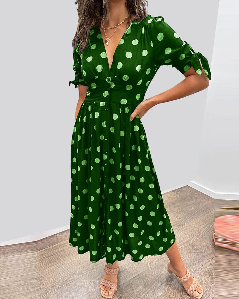 Aubrey | V-Neck Polka Dot Dress