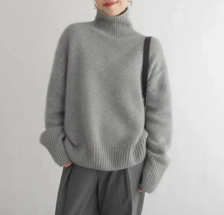 Kayla | High Collar Loose Knitted Sweater