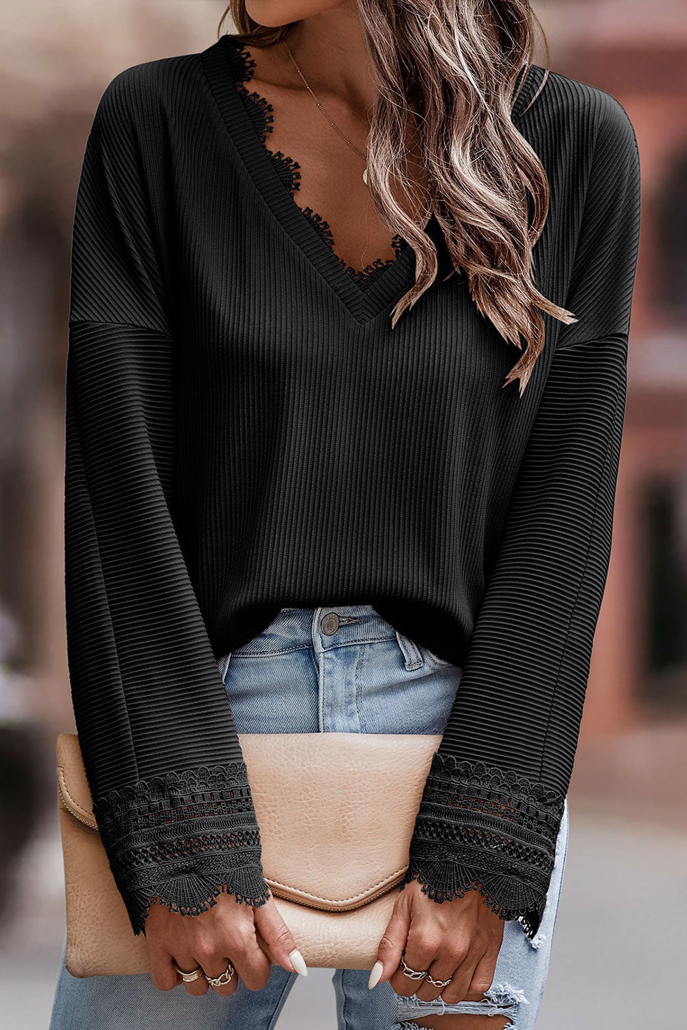 Ava | Chic V-Neck Long-Sleeve Knit Sweater