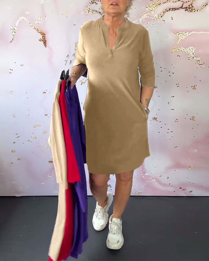 Sophia | Cozy Everyday Dress with Classic V-neck