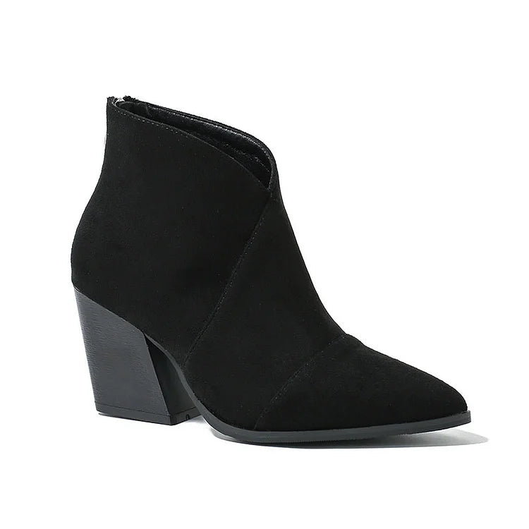 POINTED ANKLE BOOT WITH SUEDE EFFECT |