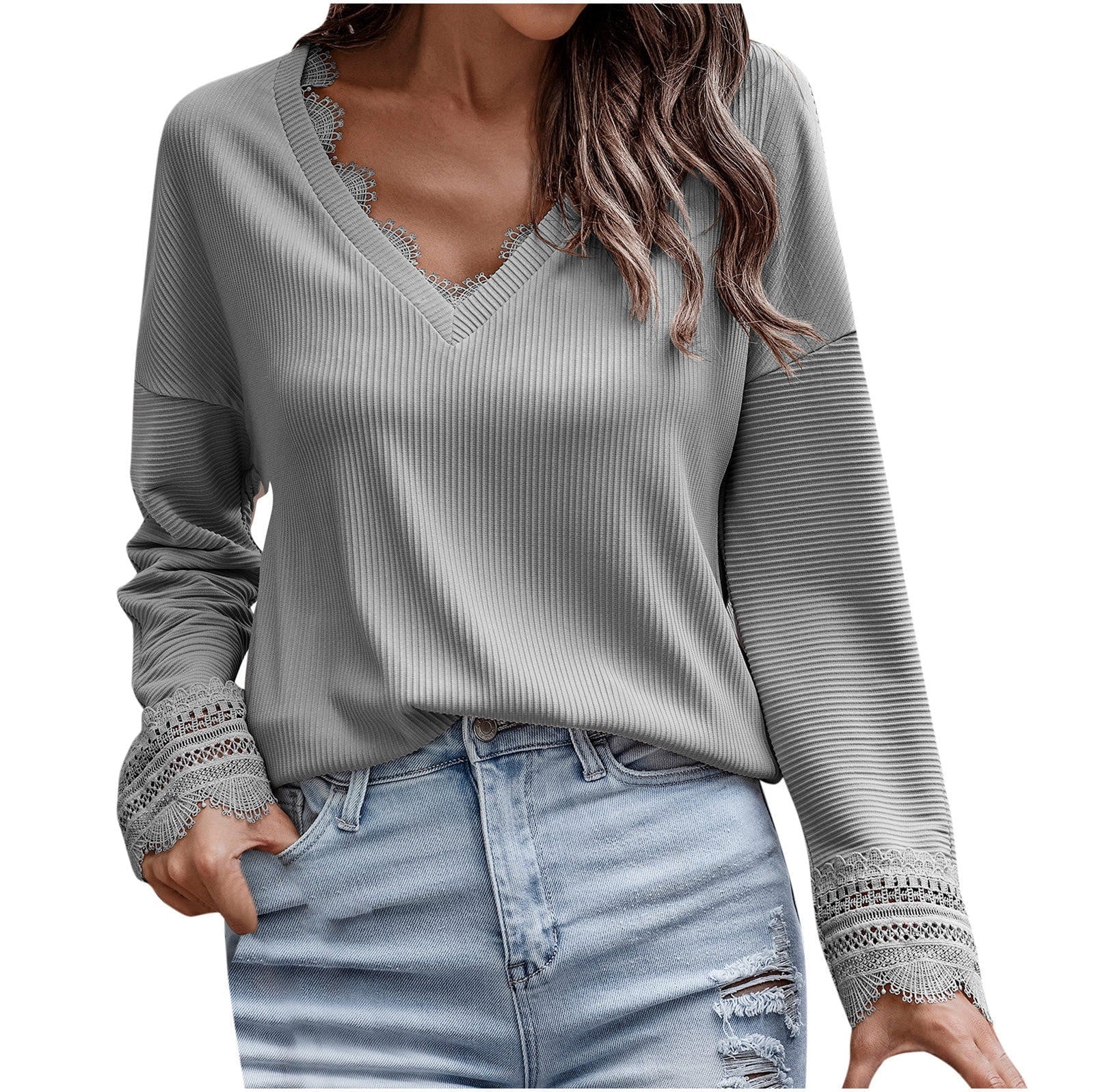 Ava | Chic V-Neck Long-Sleeve Knit Sweater